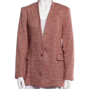 RACHEL COMEY red linen tweed blazer, size 4